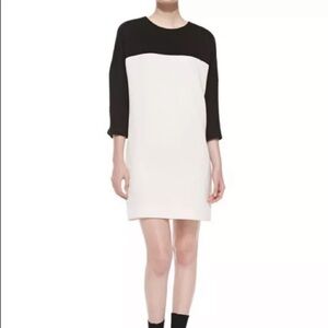 VINCE Minimalist Shift Colorblock Mid-Tights Mini Midi Office Black White sz XS